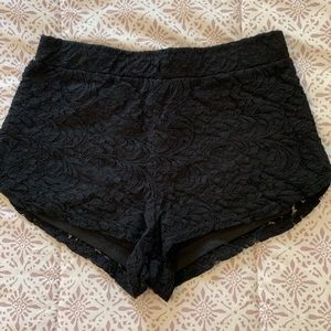 High waisted lace short shorts
